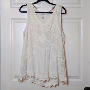 COPY - Knox Rose white lace crochet tank top size large